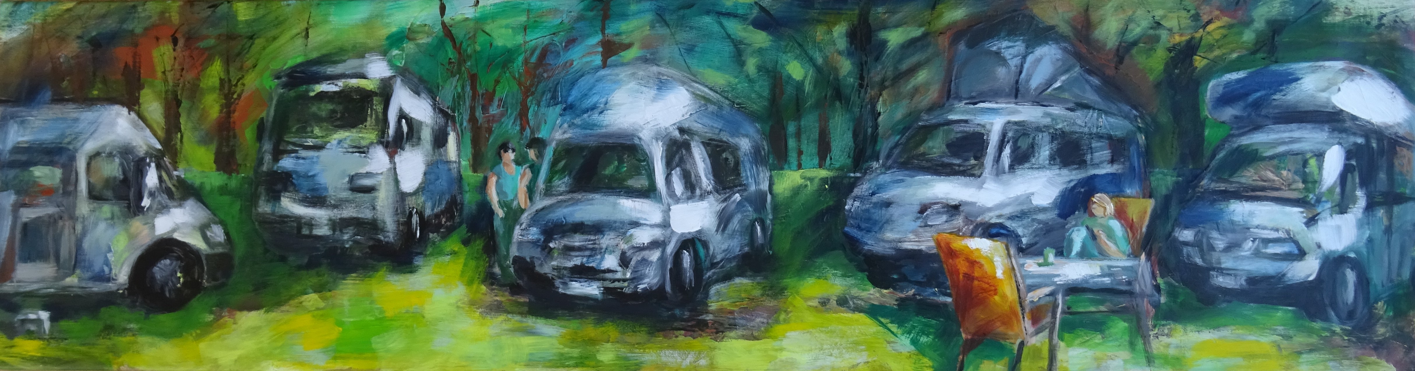 Bild von Franziska Morgner-Fanderl - My Week in Normandy, Acryl, 150 x 40